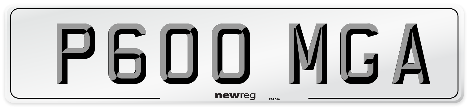 P600 MGA Number Plate from New Reg